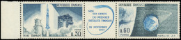 ** VARIETES - 1465A  Satellite A1, Triptyque, N°1466 Impression DEFECTUEUSE Du Fond, TB. J - Ungebraucht