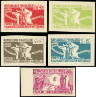 ** France Libre 1/5 : Essais De Couleur Non Dentelés, TB - Altri & Non Classificati