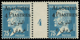 ** ALAOUITES 21 : 4pi. Sur 75c. Bleu, PAIRE Mill.4, TB - Altri & Non Classificati