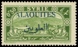 ** ALAOUITES 24b : 0p.50 Vert-jaune, Surcharge BLEUE, TB - Altri & Non Classificati