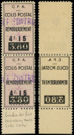 ** ALGERIE Colis Postaux 77 : 4f15 Sur 3f80, PAIRE Bdf, 1 Ex. Impression RECTO-VERSO Du Noir, TB - Pacchi Postali