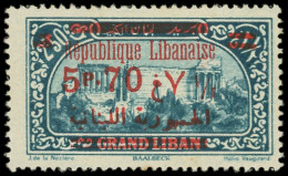 ** GRAND LIBAN 120b : 5p.70 ERREUR Au Lieu De 7p.50 S. 2p.50 Bleu, TB. C - Autres & Non Classés