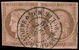 GUADELOUPE CG N°18 : 10c. Brun Sur Rose, PAIRE Obl. GRAND BOURG MARIE GALANTE 8/10/78, L'ex. De Gauche Marges Courtes, N - Other & Unclassified