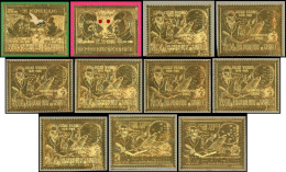** GUINEE 11 Timbres En Or (3 Différents), Non Signalés Yvert, TB - Altri & Non Classificati