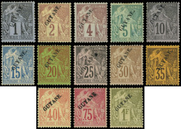 * GUYANE 16/28 : La Séire Surch. De 1892, TB - Altri & Non Classificati