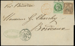 Let INDE CG N°17 Et 26 Obl. Càd PONDICHERY 13/3/79 S. LAC Pour Bordeaux, Càd Rouge COL. FR. V. BRIND. A. MOD 5/4/79, TB, - Autres & Non Classés