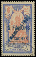 INDE 131c : 2fa.9ca. S. 25c. Outremer Et Rouge-orange, FRANCE LIBRE En Diagonale, DOUBLE LIBRE, Obl., TB. Br - Autres & Non Classés