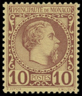 ** MONACO 4 : 10c. Brun-lilas, Charles III, TB - Neufs