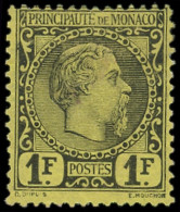 * MONACO 9 : 1f. Noir Sur Jaune, Charles III, TB - Neufs