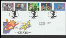 Great Britain FDC 1996 Big Stars From The Small Screen. Postal Weight 0,04 Kg. Please Read Sales Conditions Under Image - 1991-2000 Decimal Issues