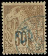 NOSSI-BE 5 : 25 Sur 30c. Brun, Surcharge Bleu Pâle, Obl., Une Dc, Sinon TB. Br - Autres & Non Classés