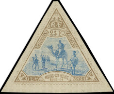 * OBOCK 63 : 25f. Bistre Et Bleu, Pli Horizontal, B/TB - Autres & Non Classés