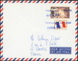 Let POLYNESIE FRANCAISE N°28 Et France FM 13 Obl. Linéaire VAIRAATEA-ILE TUAMOTU/11 FEVR 1969 S. Env., R Et TB - Brieven En Documenten
