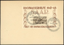 SARRE BF 2 : 25f. + 25f. Inondés, Obl. 15/12/48 S. Env. Sans Adresse, TB - Blocks & Sheetlets