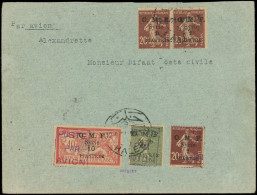 Let SYRIE PA 2, 3 Et 4 : 5pi. S. 15c., 10pi. S. 40c. Et 1pi. S. 20c. + Poste N°60 PAIRE, Obl. HALEB 12/9/21 S. Env., Arr - Autres & Non Classés