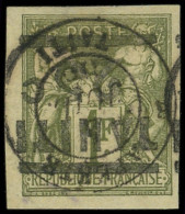 TAHITI 6a : 25c. Sur 1f. Olive, Surcharge RENVERSEE, TB - Autres & Non Classés
