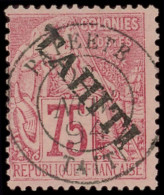 TAHITI 17a : 75c. Rose, Surch. De Haut En Bas, Obl. Càd Papeete 8/11/97, TTB - Autres & Non Classés