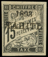 * TAHITI Taxe 20 : 15c. Noir, Forte Ch., Infime Pelurage, Aspect TB - Autres & Non Classés