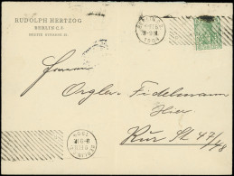 Let EMPIRE 68 : 5pf. Vert, Perforé R H Obl. Méc. "Ruthberger" BERLIN C.2 9/2/04 Et Barres Obliques Sur Env., RR Et TB - Lettres & Documents