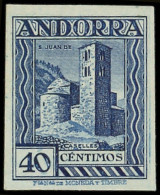 * ANDORRE ESPAGNOL 46 : 40c. Bleu, NON DENTELE Sans Chiffres Au Verso, TB - Autres & Non Classés