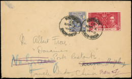 Let HONG KONG 123 Et 138 : 10c. Et 15c. Obl. Càd KOWLOON 7/6/37 S. Env. Pour Le TONKIN Avec Multiples Cachets Au Verso,  - Altri & Non Classificati