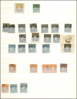 Stock De Classiques Obl. En Classeur, Nombreuses Bonnes Valeurs Dont Par Ex. N°2, 5 (5), 6, 15 (2), 33, 38d (3), Bordeau - Collezioni (in Album)
