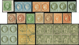 Classiques, Lot De 9 Unités, 2 Paires, 2 Blocs De 4 Et 1 Bloc De 10, Dont N°39 Obl., 39 Paire *, 40B Obl. (2), 42B *, 48 - Collezioni (in Album)