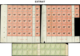 ** Taxe N°10 10c. Noir En PANNEAUX, Environ 700 Ex. En Tout + N°28 En Panneaux Ou Bloc, N°30, 45, 49 Et 50 En Blocs Mais - Collezioni