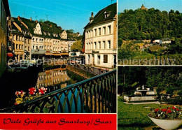Saarburg Saar Haeuserpartie Am Fluss Burg Park Brunnen - Saarburg