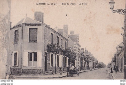 F16-41) DROUE (LOIR ET CHER) RUE DE PARIS - LA POSTE - ANIMEE - HABITANTS - ATTELAGE - ( 2 SCANS ) - Droue