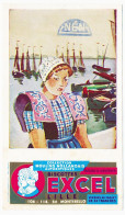 Buvard 10.7 X 17.9  Biscottes EXCEL Lille Collections Moulins Hollandais  Jeune Fille  Port Voilier Barque - Biscotti