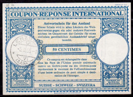 SUISSE SWITZERLAND SCHWEIZ  Lo16u  50 CENTIMES  Int. Reply Coupon Reponse Antwortschein IRC IAS O LENZBURG AARGAU 03.02. - Ganzsachen