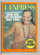 Journal Revue Magazine L'EXPRESS N° 1256 Du 04-08-1975 Seins Nus: Les Français Sont Pour / Mick Jagger: Le Concert Fou* - General Issues