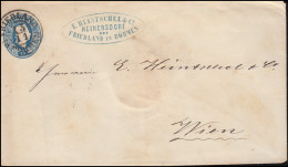 Österreich Umschlag U 4A Kaiser Franz 15 Kr. Blau FRIEDLAND In BÖHMEN 15.11. - Autres & Non Classés