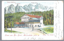 CPA Illustration Dos Simple Vue Rare - ITALIE - GRUSS AUS TRE CROCI - L'HOTEL - Altri & Non Classificati