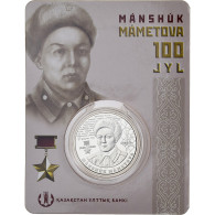 Kazakhstan, 100 Tenge, Manshuk Mametova, 2022, Ust-Kamenogorsk, Coin Card, BU - Kazakhstan