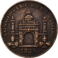 Belgique, Médaille, Exposition Universelle D'Anvers, 1885, Cuivre, TB - Altri & Non Classificati