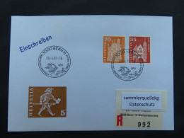 Schweiz 702 Und 707  Reco Brief 28. 4. 1983 Bern 15 Weltpostverein, Baudenkmäler - Ganzsachen