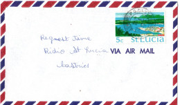90619 - St.Lucia - 1973 - 5c Hafen Castries EF A OrtsBf CASTRIES - St.Lucia (...-1978)