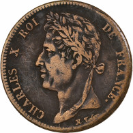 Antilles Françaises, Charles X, 5 Cents, 1828, Paris, Bronze, TB+ - Autres & Non Classés