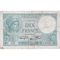 France, 10 Francs, Minerve, 1941, F.82923, TB+, Fayette:7.26, KM:84 - 10 F 1916-1942 ''Minerve''