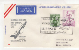 "OESTERREICH" 1959, Sonderflugbrief "Wien-Koeln" (53344) - Erst- U. Sonderflugbriefe