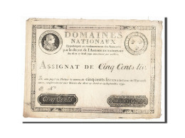 Billet, France, 500 Livres, 1790, 1790-09-29, TTB+, KM:A40, Lafaurie:135 - Assignats