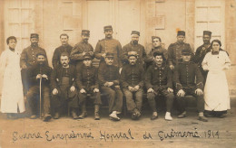 Guémené Sur Scorff * RARE Carte Photo * Guerre Européenne 1914 , Hôpital Militaire - Guemene Sur Scorff