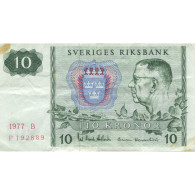 Billet, Suède, 10 Kronor, 1972, KM:52c, TTB - Sweden