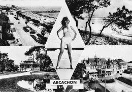 33 ARCACHON  La Jetée THIERS La Promenade Vers Le Grand Hotel Casino  (scan R/V) N° 63  \ PE1319 - Andernos-les-Bains