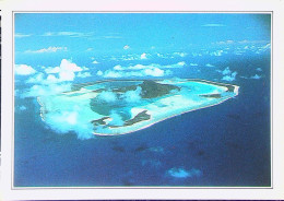 ►  Carte Fiche Polynésie Française Maupiti  L'ile Vue D'avion     1988 - Französisch-Polynesien