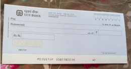 UCO BANK ...KANPUR  BRANCH BLANK CHEQUE - Cheques & Traveler's Cheques