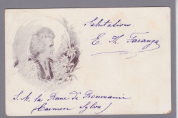 CPA Roumanie Royalty Romania Roemenie La Reine Circulée En 1902 - Roemenië