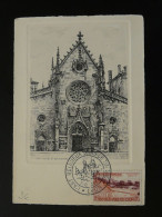Carte Avec Gravure Postcard With Engraving Art Religieux Dans Le Timbre Religious Art And Philately 69 Lyon 1957 - Engravings